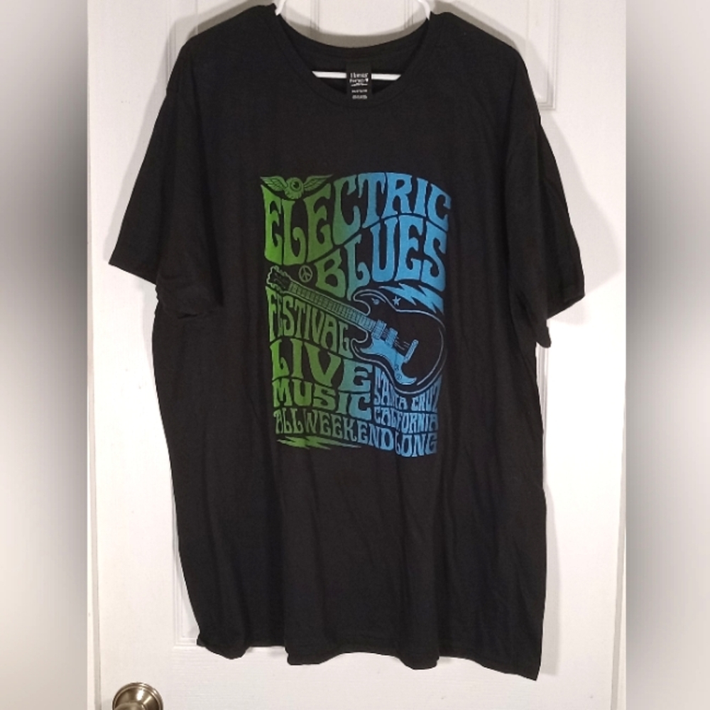 Electric Blues Festival Santa Cruz Cotton Souvenir Crew Neck T-shirt